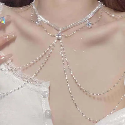 Minimalist Sequin Chest Chain – Light Luxury Body Jewelry